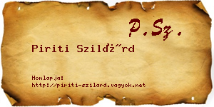 Piriti Szilárd névjegykártya