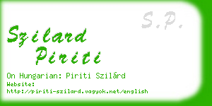 szilard piriti business card
